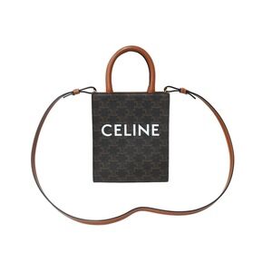 Celine Vertical Triomphe Canvas Shoulder Bag logo